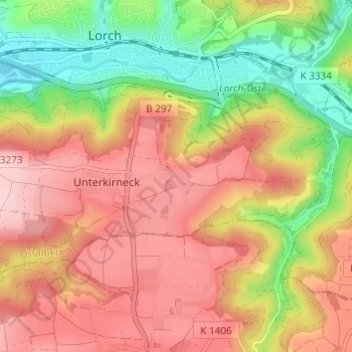 Oberkirneck topographic map, elevation, terrain
