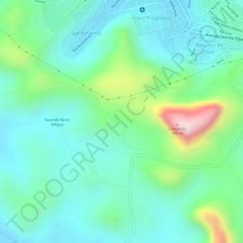 Pedra da Conceição topographic map, elevation, terrain