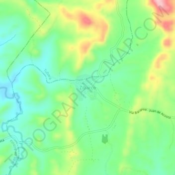 Zibarco topographic map, elevation, terrain