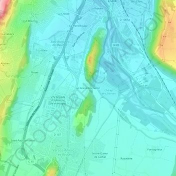 Le Grand Rochefort topographic map, elevation, terrain