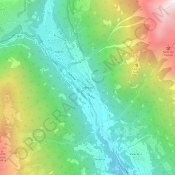 Celledizzo topographic map, elevation, terrain