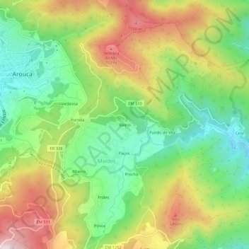 Bairro topographic map, elevation, terrain