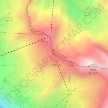Col de la Chambre topographic map, elevation, terrain