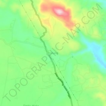 Pollung topographic map, elevation, terrain