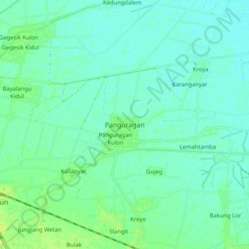 Panguragan topographic map, elevation, terrain