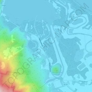 Tokaanu topographic map, elevation, terrain