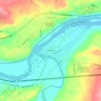 Fort Hunter topographic map, elevation, terrain