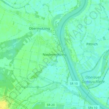 Niedermotzing topographic map, elevation, terrain