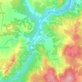 Vale Longo topographic map, elevation, terrain