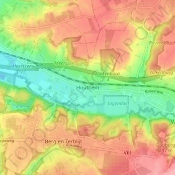Houthem topographic map, elevation, terrain