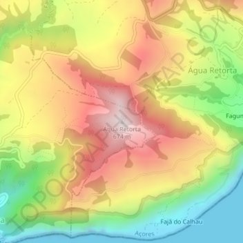 Água Retorta topographic map, elevation, terrain