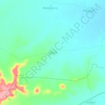 Khopdi topographic map, elevation, terrain