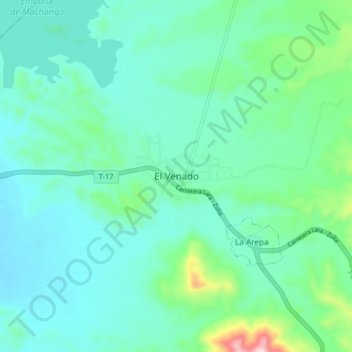 El Venado topographic map, elevation, terrain