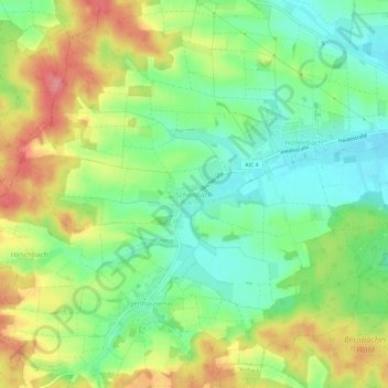 Schönbach topographic map, elevation, terrain