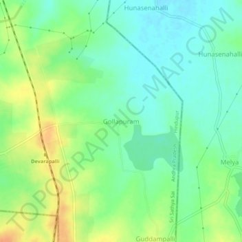 Gollapuram topographic map, elevation, terrain