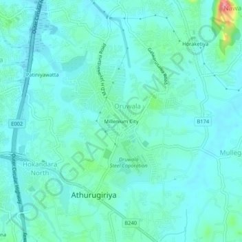 Millenium City topographic map, elevation, terrain