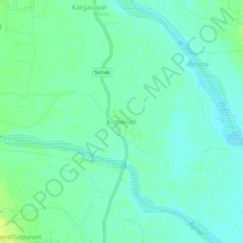 Kottakudi topographic map, elevation, terrain