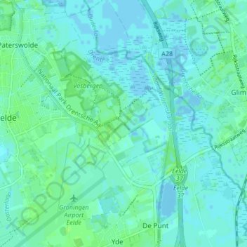 Oosterbroek topographic map, elevation, terrain
