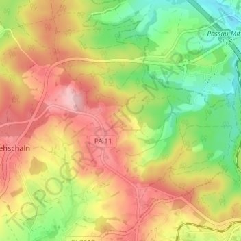 Kollbrunn topographic map, elevation, terrain