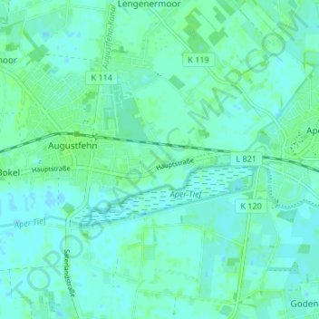 Hengstforde topographic map, elevation, terrain