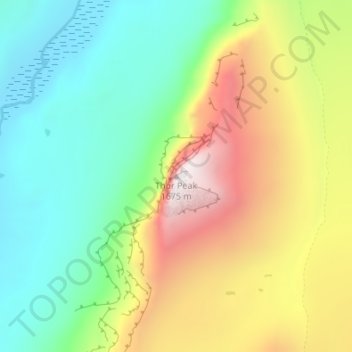 Mount Thor topographic map, elevation, terrain