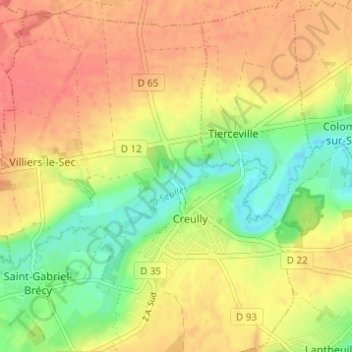 Creullet topographic map, elevation, terrain