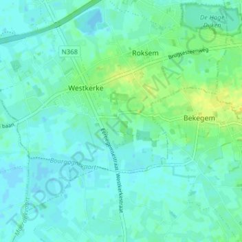 De Zandkobbe topographic map, elevation, terrain