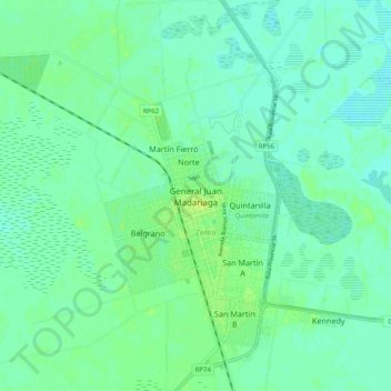 General Juan Madariaga topographic map, elevation, terrain