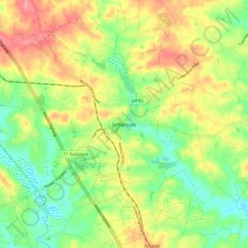 Jefferson topographic map, elevation, terrain