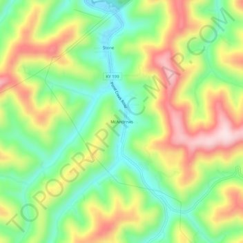 McAndrews topographic map, elevation, terrain