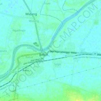 Bedahan topographic map, elevation, terrain
