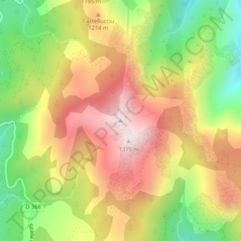 Monte Calva topographic map, elevation, terrain