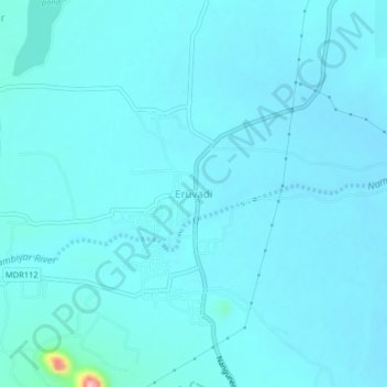 Eruvadi topographic map, elevation, terrain