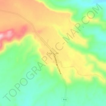 San Juan topographic map, elevation, terrain