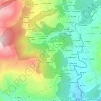 Paravedra topographic map, elevation, terrain