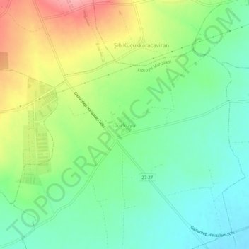 İkizkuyu topographic map, elevation, terrain
