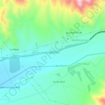 Fundo Pucuri topographic map, elevation, terrain