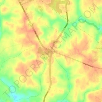 Office Hall topographic map, elevation, terrain