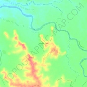 Deogarh topographic map, elevation, terrain