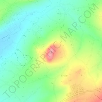Labi topographic map, elevation, terrain