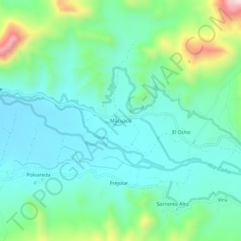 Macuaco topographic map, elevation, terrain
