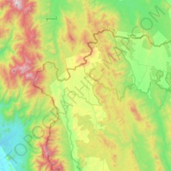 Mae Chan topographic map, elevation, terrain