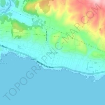Okurcalar topographic map, elevation, terrain