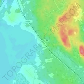 Lockne topographic map, elevation, terrain
