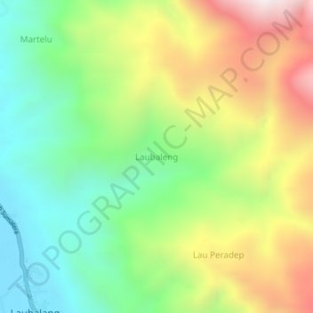 Laubaleng topographic map, elevation, terrain
