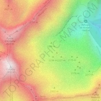 Simas de Armeña topographic map, elevation, terrain