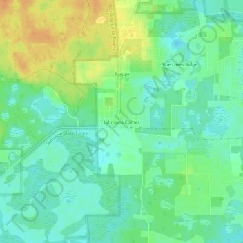 Johnsons Corner topographic map, elevation, terrain