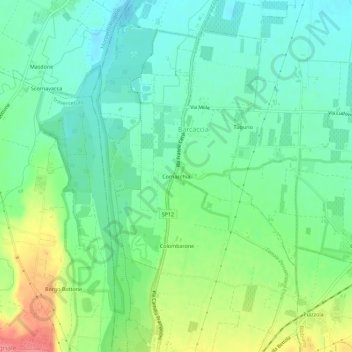 Cornacchia topographic map, elevation, terrain