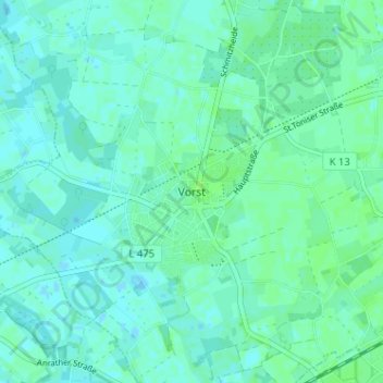 Vorst topographic map, elevation, terrain
