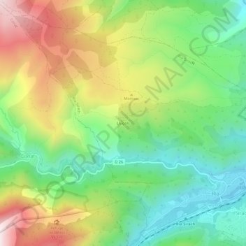 Llugols topographic map, elevation, terrain